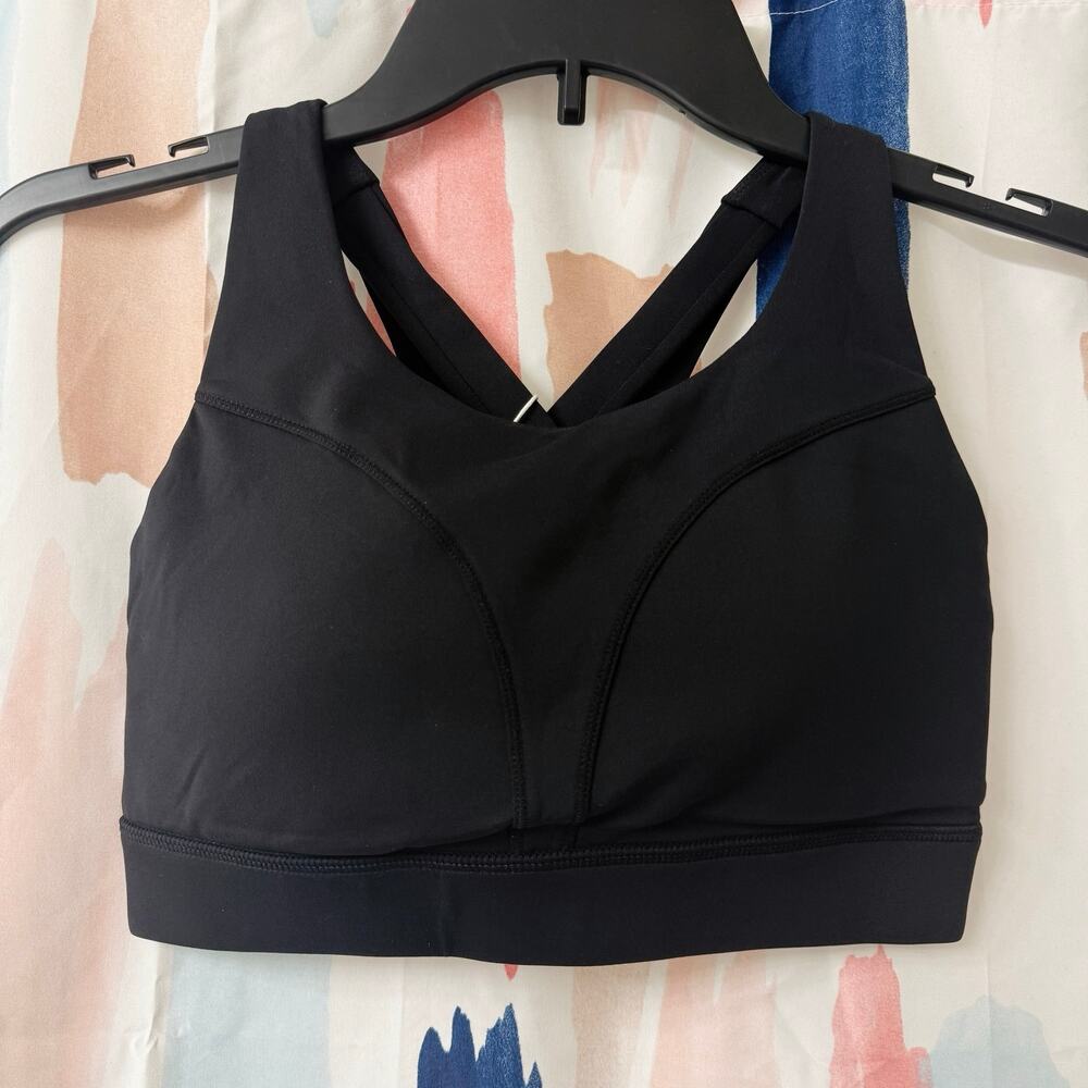 Halara U Neck Criss Cross Back Sports Bra in Black Size XS